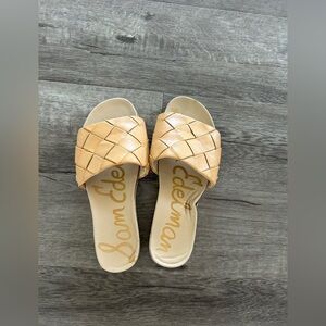 Sam Edelman Women Sandals Ainslie Braided Tan Platform Slide 8.5